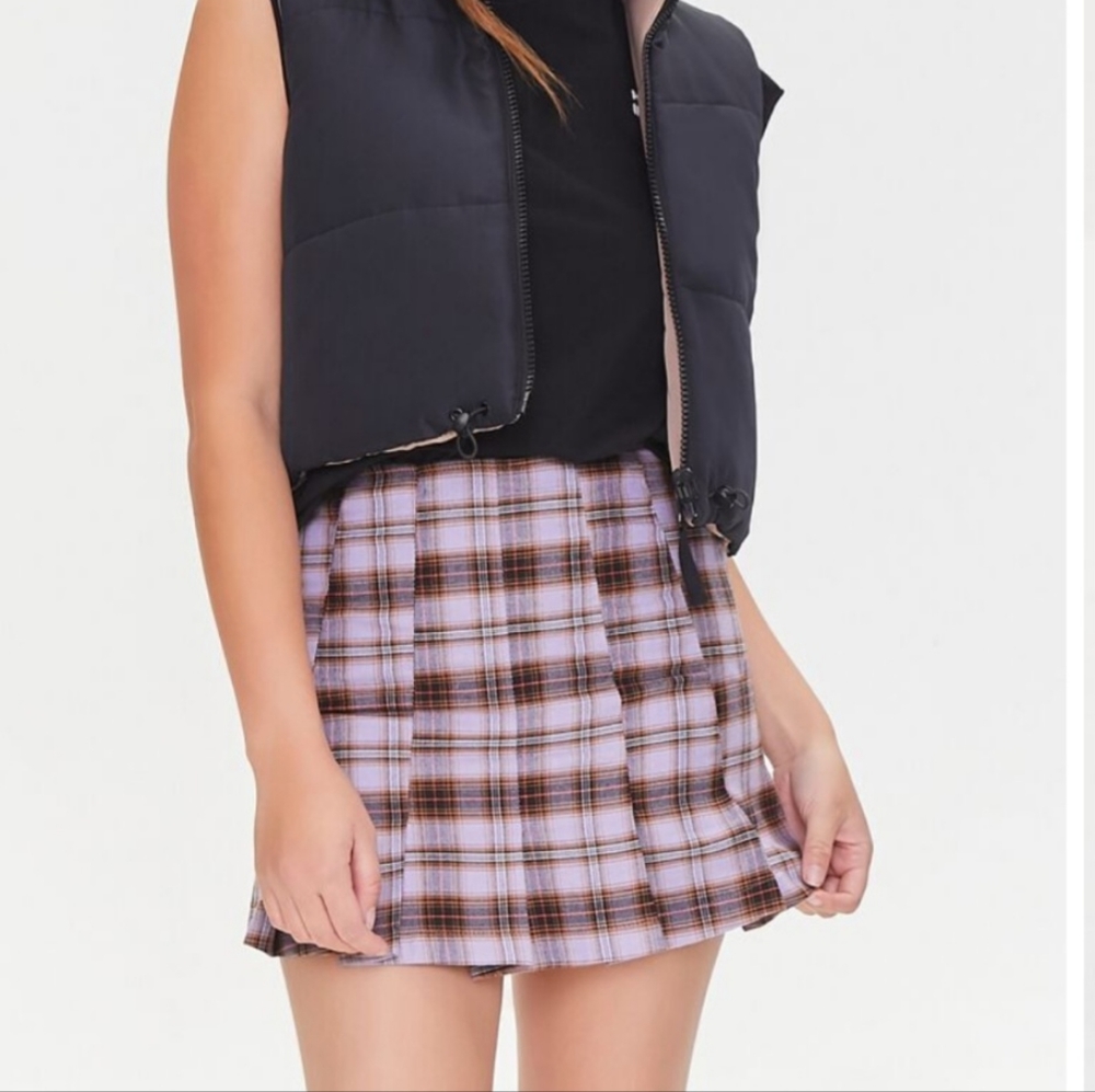 Forever 21 plaid pleated mini skirt